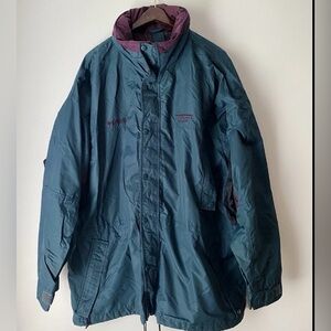 Vintage 90s Columbia Sportswear Mens Windbreaker Weather Green Maroon Jacket 2XL